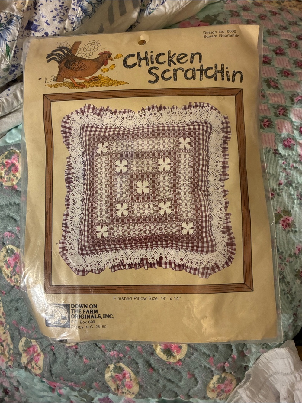 Chicken Scratchin' Pillow Cover Pattern and Kit- Brown and White